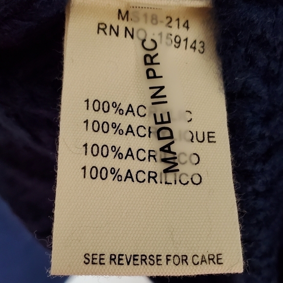 French Size Small Navy Blue Knit Turtleneck Sweater NWT - Picture 5 of 7